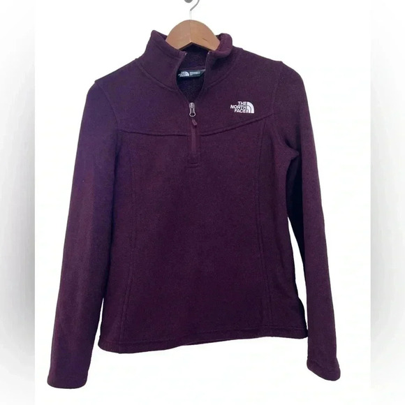 The North Face Women’s 1/4 Zip Fleece Pullover Burgundy Color - Picture 1 of 5